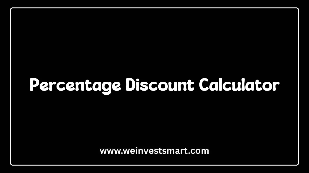 Percentage Discount Calculator interface for calculating sale prices, dollar savings, and promotional markdowns