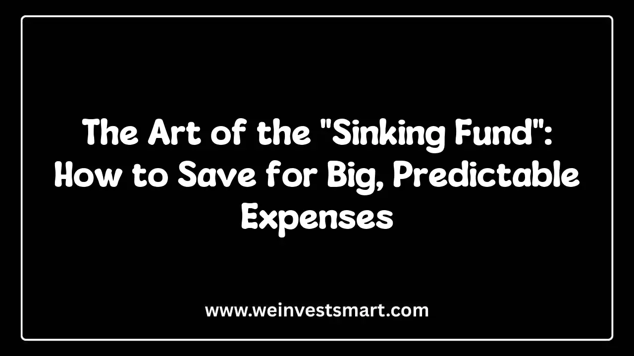 The Art of the "Sinking Fund": How to Save for Big, Predictable Expenses
