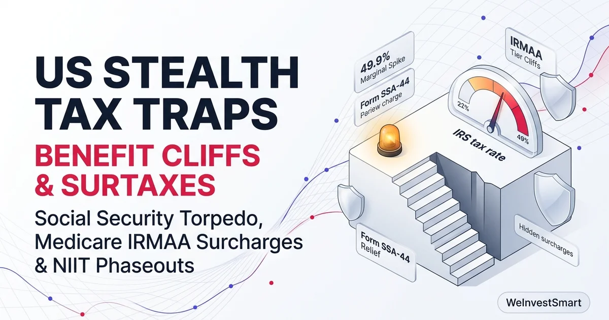 US stealth marginal tax traps diagram comparing statutory tax brackets against effective marginal rates and benefit phaseouts